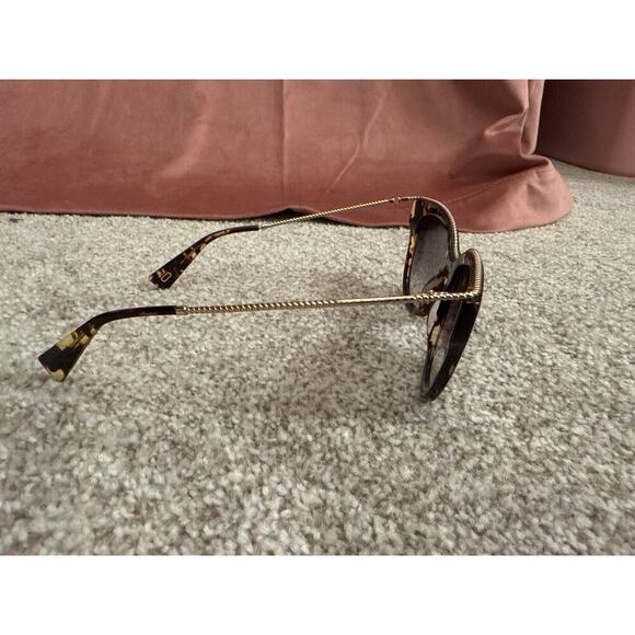 Marc Jacobs Brown Tortoise Gradient 165/S Twisted Temple Cat Eye Sunglasses - Picture 9 of 13